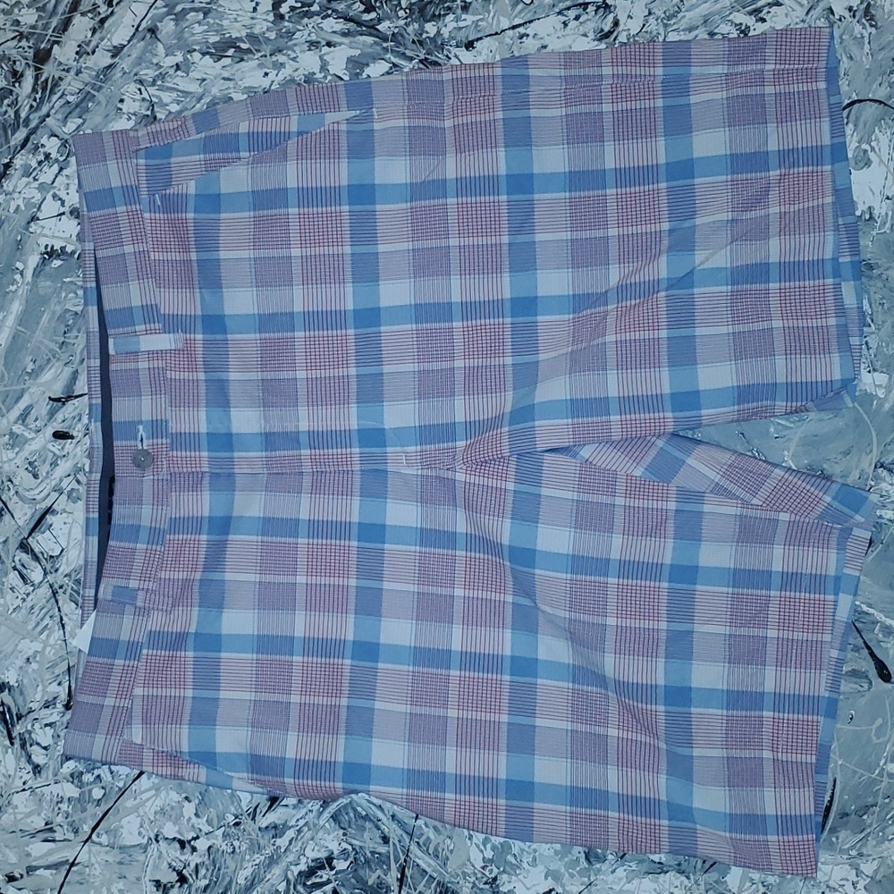 PGA mens plaid golf shorts